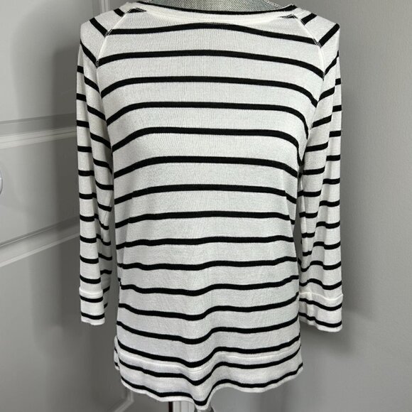 41 Hawthorn Three Quarter Sleeve Raglan Knit Top Stripped Size M EUC - Picture 2 of 3